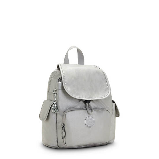 Kipling City Pack Mini Klassieke Metallic Rugzak Zilver | BE 1481NW